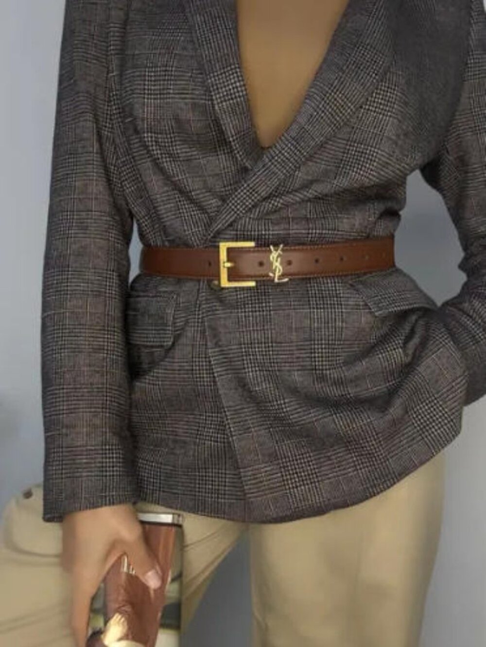 Saint Laurent Dark Brown Belt 3cm 90cm